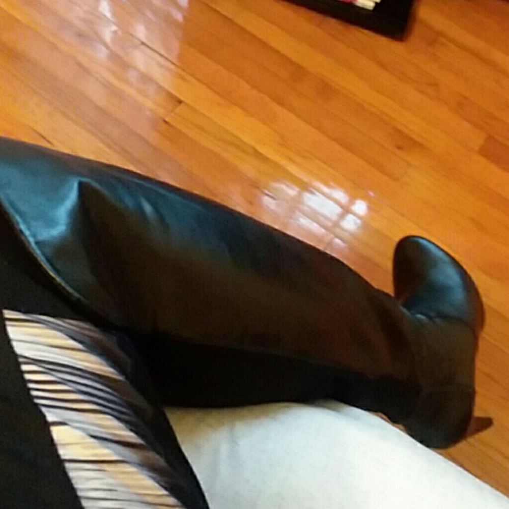 Over the knee boots blk leather Nine west